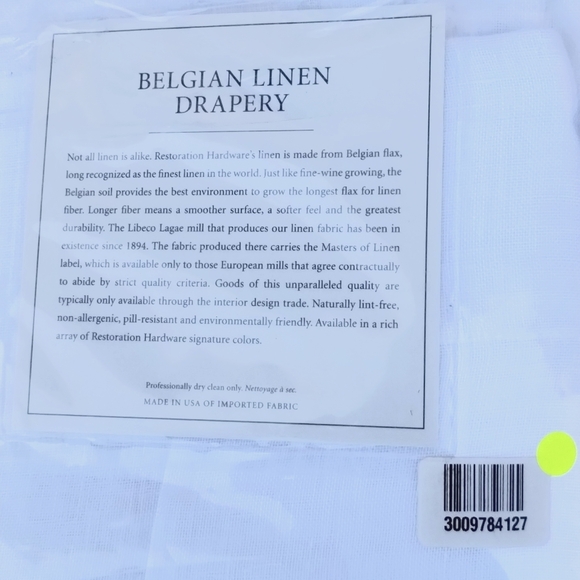 RH Optic White Sheer Belgian Linen Drapery Rod Pocket - Picture 10 of 10